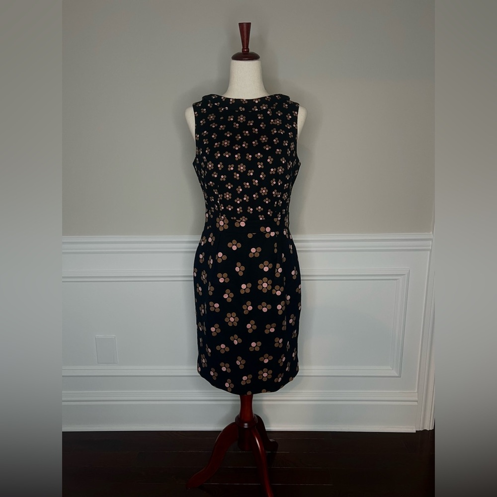 Boden Black Floral Dress Size 8